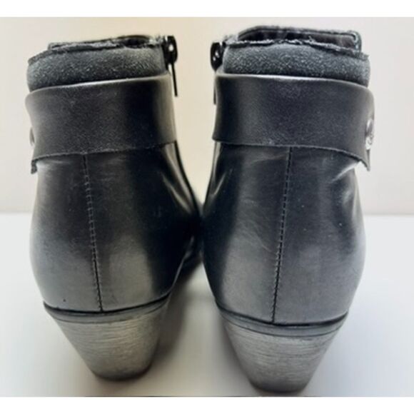 Remonte smooth black leather ankle booties. Size 38. - Picture 4 of 12